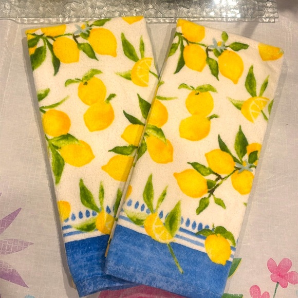 2 Food Network Lemon Kitchen Towels - Picture 4 of 5